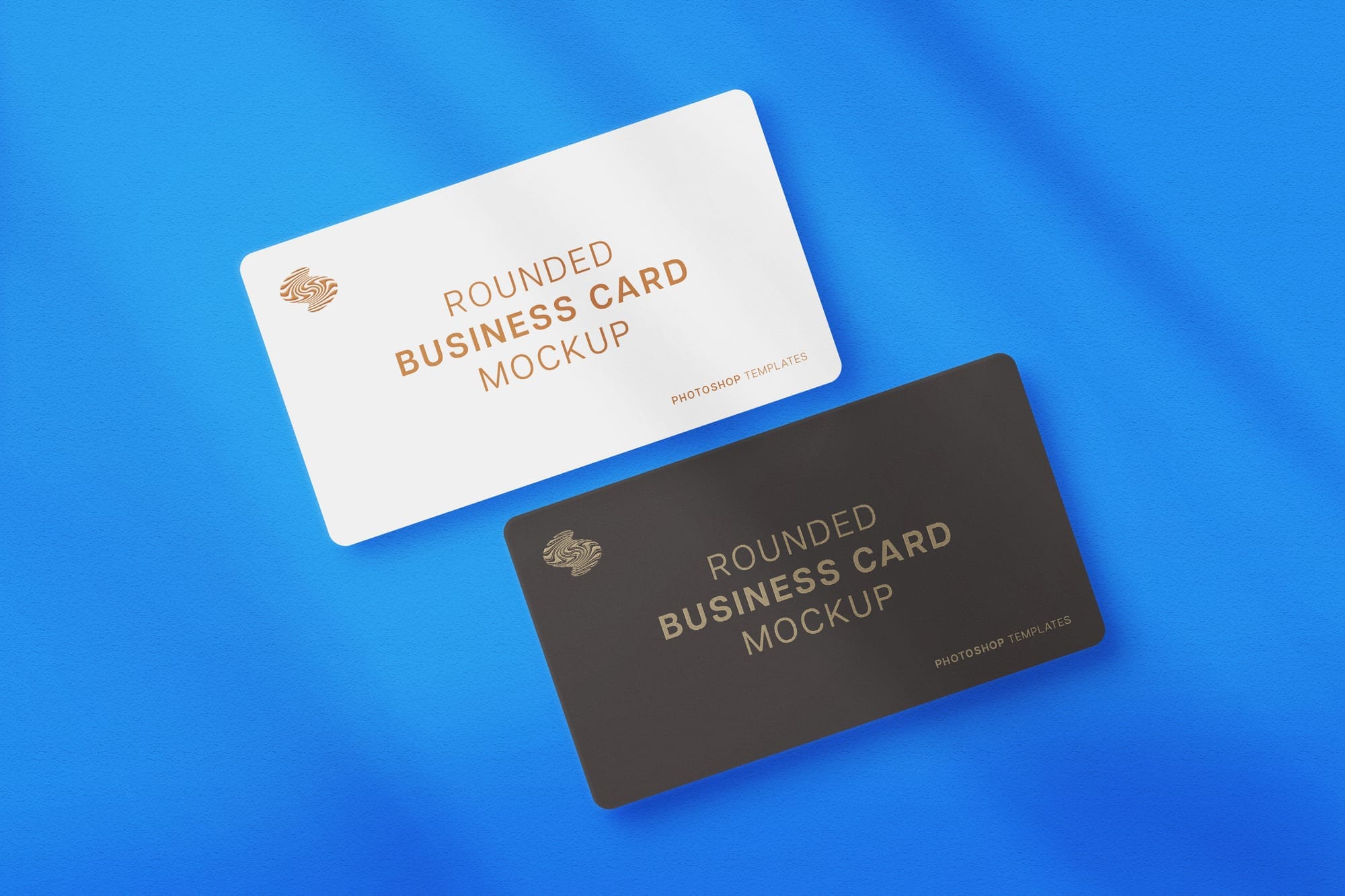 Rounded Business Card Mockup with Shadow
