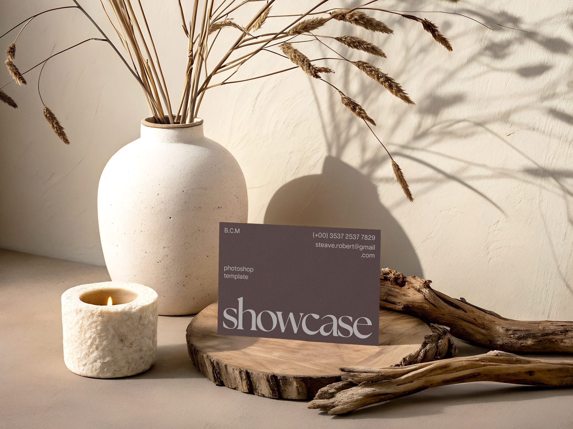 Rustic Elegance Business Card Mockup