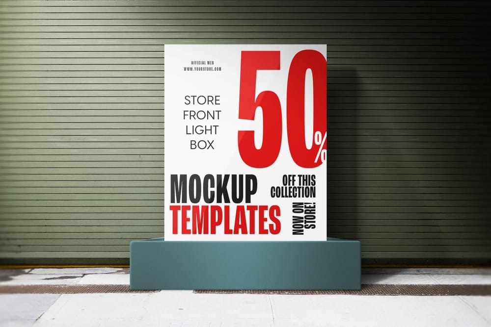 Store Front Light Box Mockup on Market