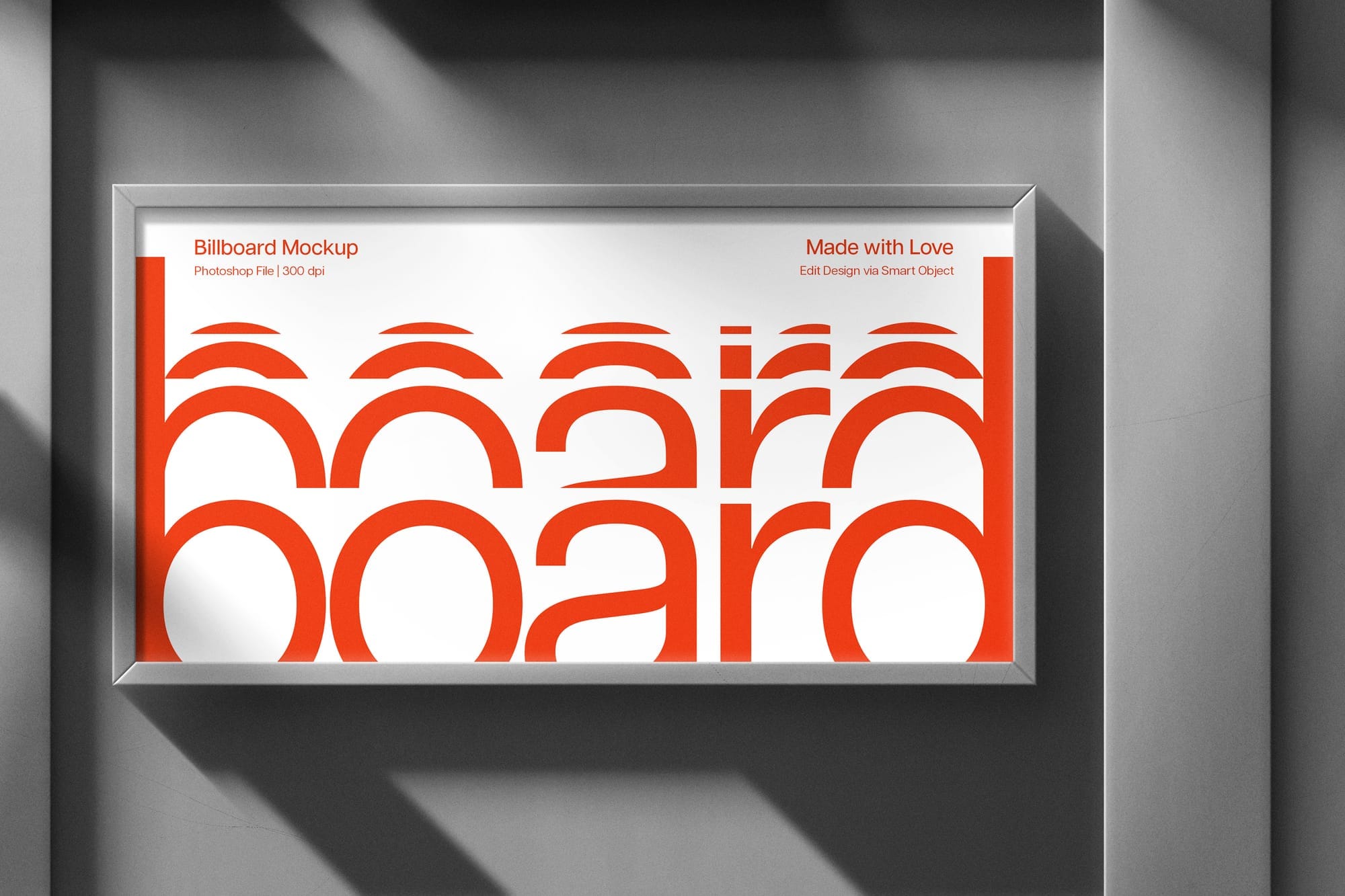 Street Billboard Mockup with Shadow Overlay