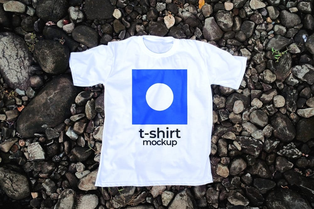 T-Shirt Mockup On Stone