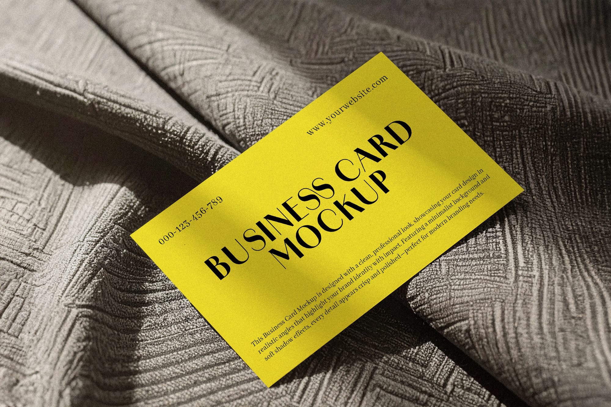 Textured Fabric Business Card Mockup