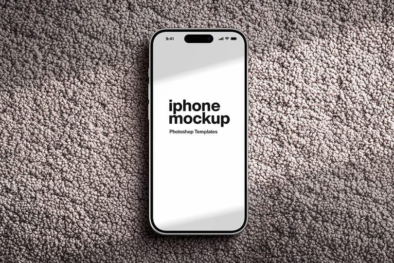 iPhone 15 Pro Mockup on Carpet