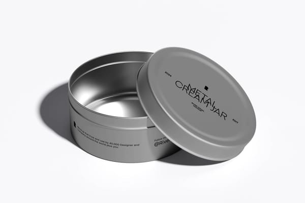 Metal Cream Jar Mockup