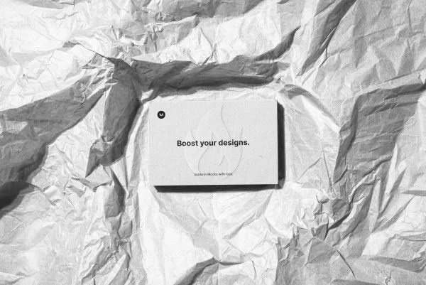 Business Card with Silk Paper Mockup