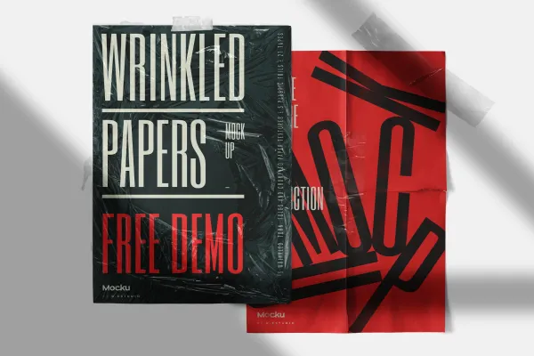 Wrinkled Papers & Plastics Mockups