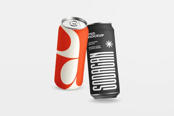 Two Soda Can Mockup