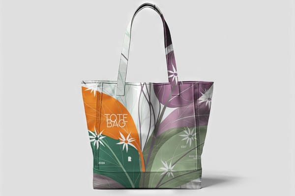 Flower Tote Bag Mockup