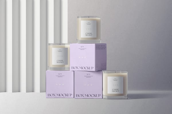Box And Candle Mockups