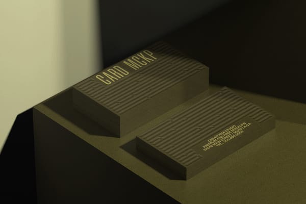 Business Card Mockups With Shadow