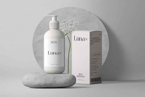Pump And Box Mockups On Stone