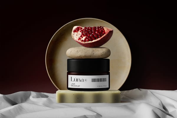 Cosmetic Jar Mockup With Pomegranate