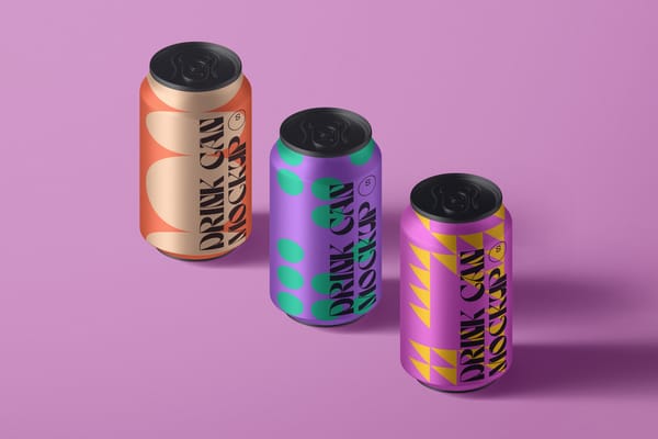 Drink Can Mockups Isometric