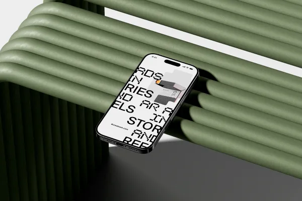 Iphone 16 Pro Mockup On The Bench