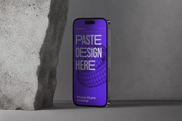 Iphone Mockup Beside Stone