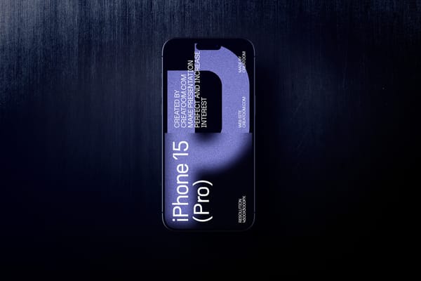 Iphone Mockup On Titanium Background