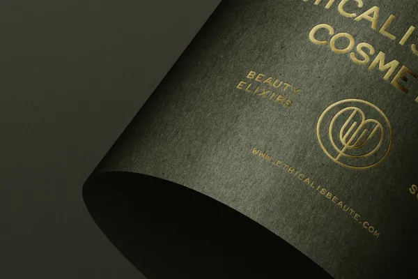 Logo Design On Rolled Paper Mockup