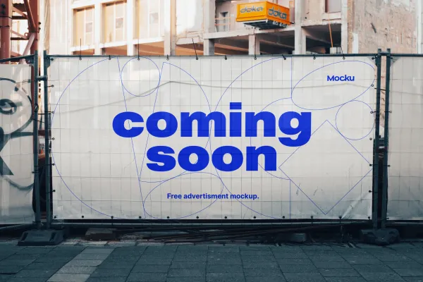 Construction Site Billboard Mockup
