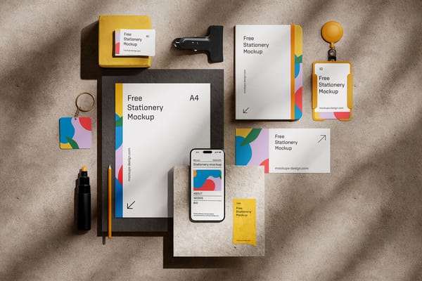 Stationery on Stones Mockup