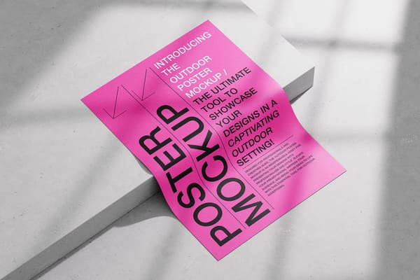 Poster on Concrete Background Mockup