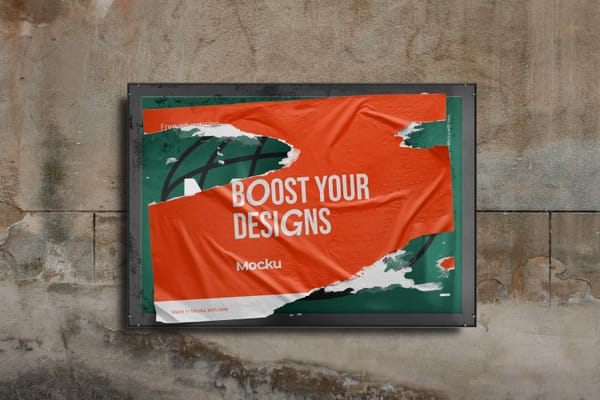 Glued Ripped Poster Mockup