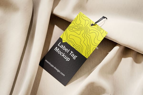 Label tag on fabric mockup