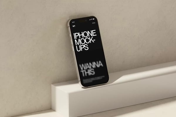 iPhone mockup on minimal surface