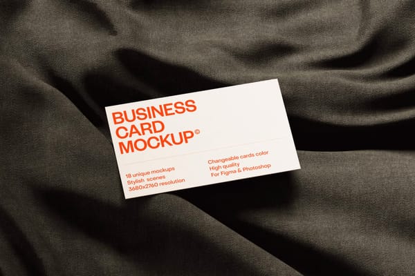 Business Card Mockup on Fabric