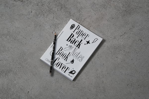Book Cover Mockup with Pencil