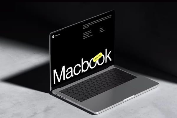Macbook Pro Mockup Dark Scene