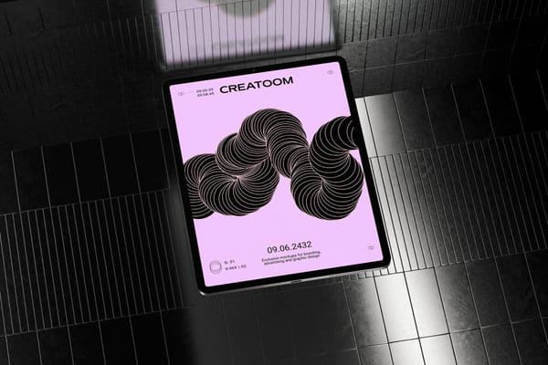 Ipad Pro Mockup On Metalic Background