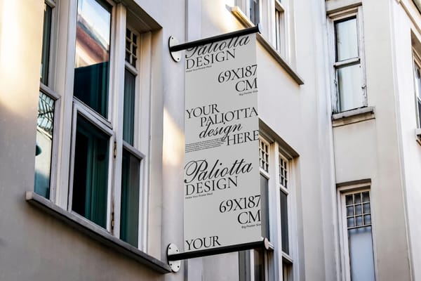 Hanging Wall Banner Mockup