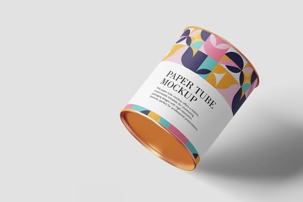 Paper Gold Tube Mockup