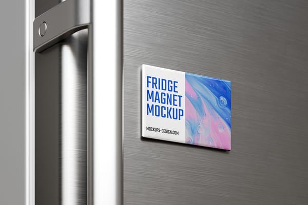 Rectangle Fridge Magnet Mockup
