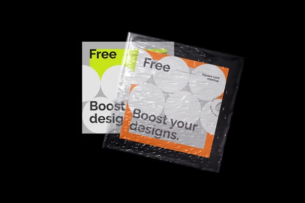 Square Card With Plastic Bag