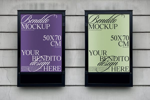 Two Poster Mockup on Metal Frame