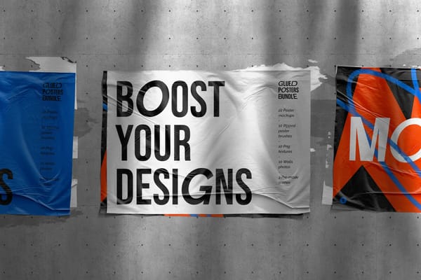 Glued Posters Mockup