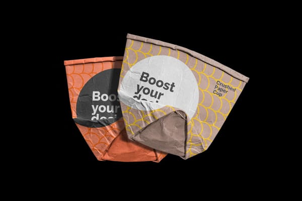 Crushed Paper Cup Mockup