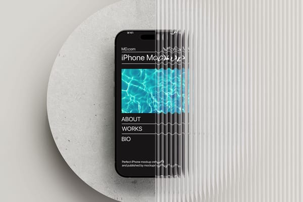 iPhone with glass mockup