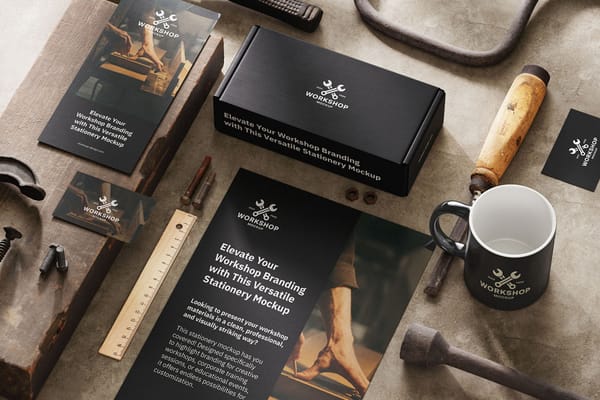 Workshop stationery mockup set