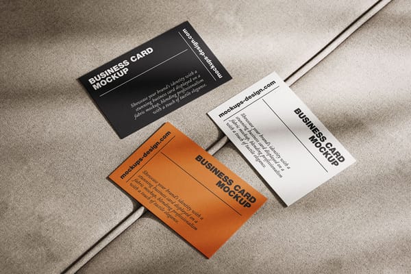 Business Card Mockup on Fabric