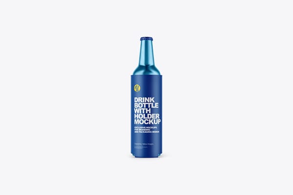 Metallic Bottle Holder Mockup