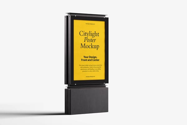 Isolated citylight poster mockup