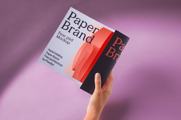 Hand Holding Paper Mockup