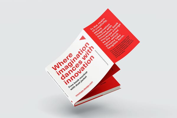 Square book dust jacket mockup