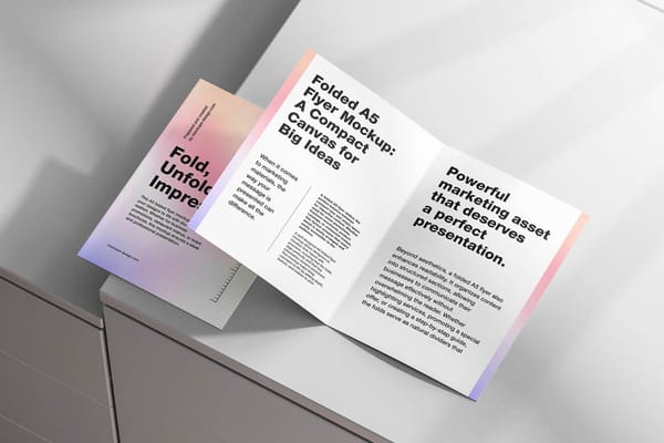 Folded A5 Flyer Mockup