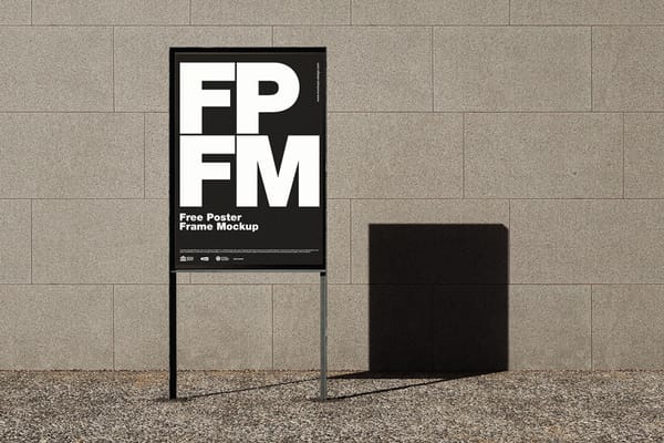 Poster against the wall mockup