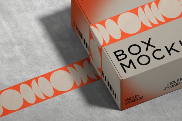 Packaging Box Tape Mockup