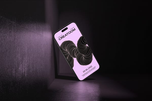 Iphone Mockup On Concrete Background