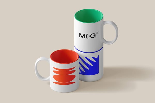 Three Mug Mockups Isometric